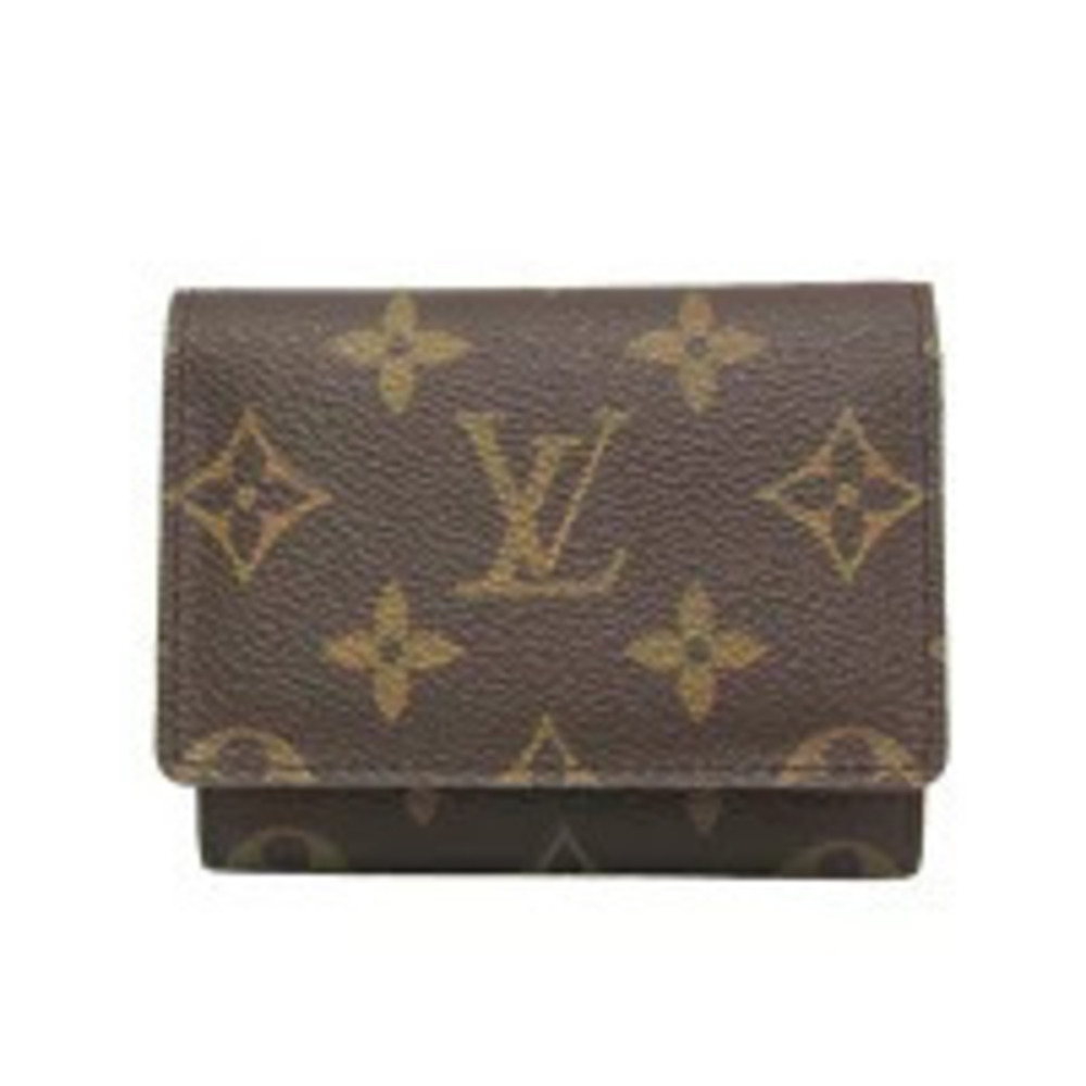 Louis Vuitton Monogram Envelope Carte De Vigette Canvas Leather Brown